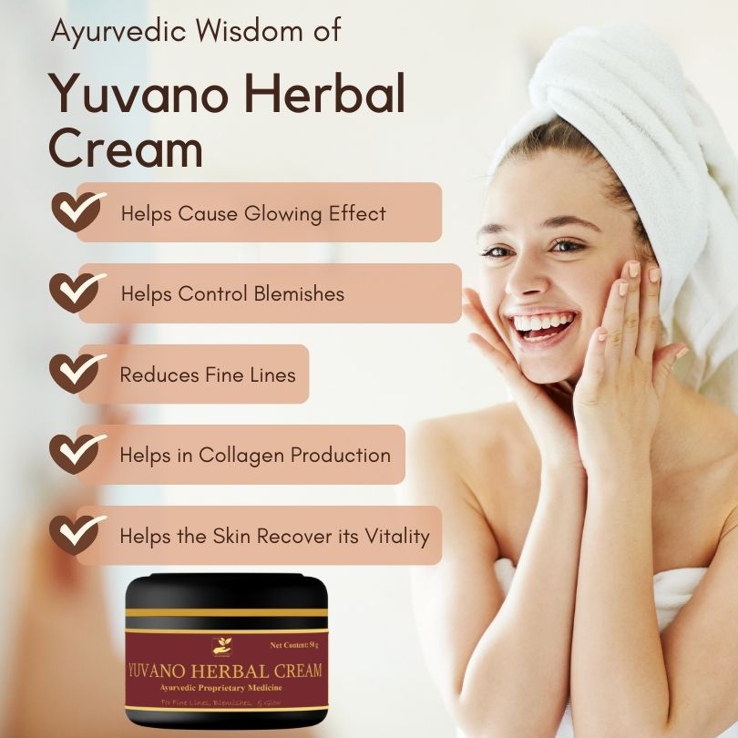 Yuvano Herbal Cream | Ayurvedic Anti Aging Cream for collagen boost, skin firming, fine lines, wrinkles for men & women (1 unit)