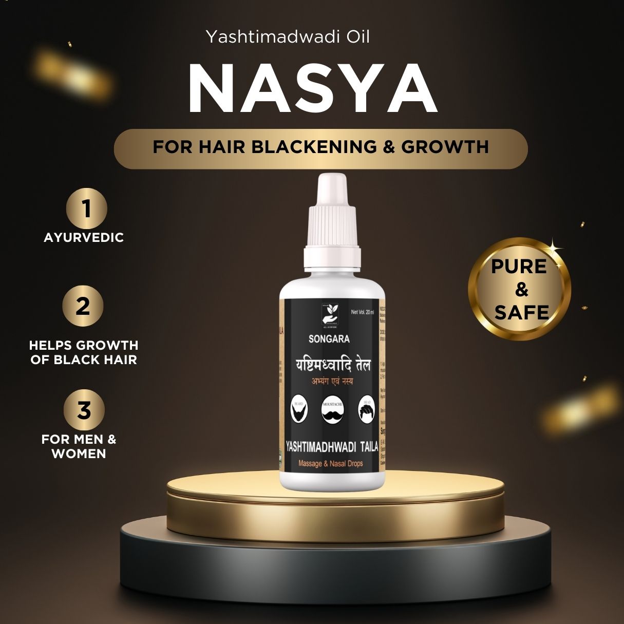 Songara Yashtimadhwadi Taila: Unlock the Power of Ayurveda for Thick, Dark, and Healthy Hair (20 ml)