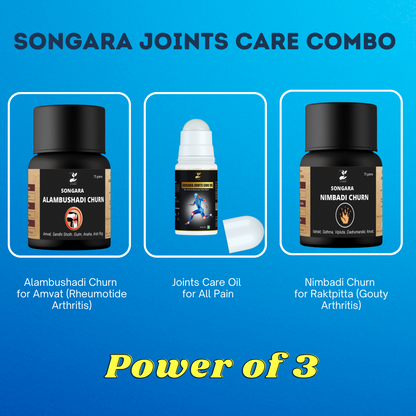 Songara Joints Care Combo: Ayurvedic combo for Rheumatoid, Gouty Arthritis, Joints Pain, Skin Disease, Muscle Pain (Pack of 3)