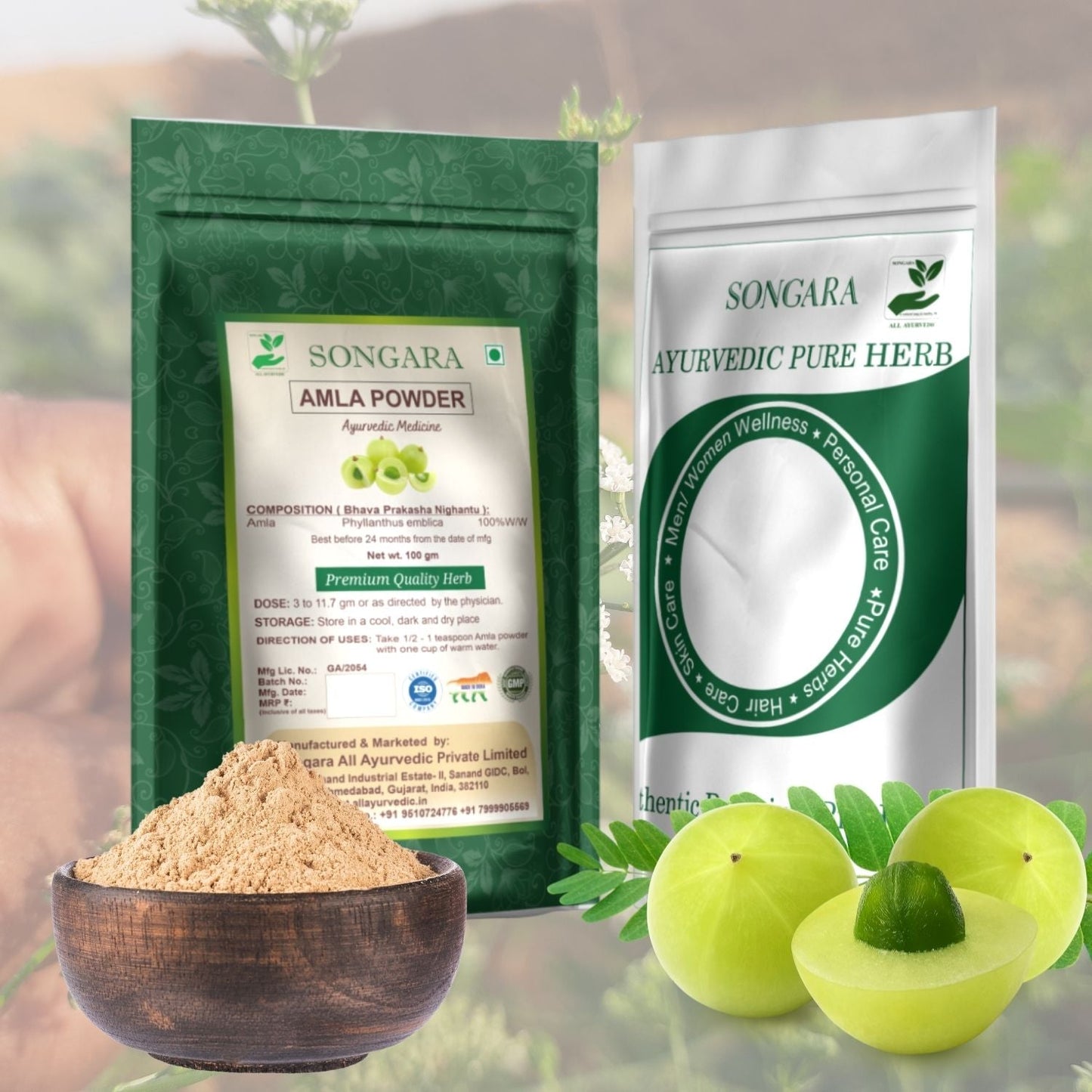 Songara Amla Powder - (Phyllanthus emblica) Best for Hair, Vitamin C Supplement, Natural Detoxifier - Songara All Ayurvedic