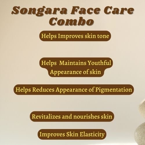 Songara Ayurvedic Face Care Combo: Face Cream (50 gm), Face Serum (30 ml), Ayurvedic Face Lepa (50 gm) & Herbal Face Wash (100 ml) for Healthy, Glowing, Radiant Skin - Songara All Ayurvedic