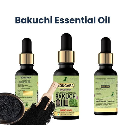 Songara Bakuchi Oil (Psoralea corylifolia): Natural Therapeutic, 100% Undiluted, Natural & Therapeutic Grade - Traditional Remedy To Cure Skin & Hair Care Grade, Cold Pressed 50 ml - Songara All Ayurvedic